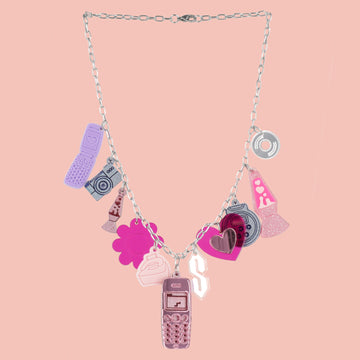 Y2K Bug Charm Necklace - Sour Cherry