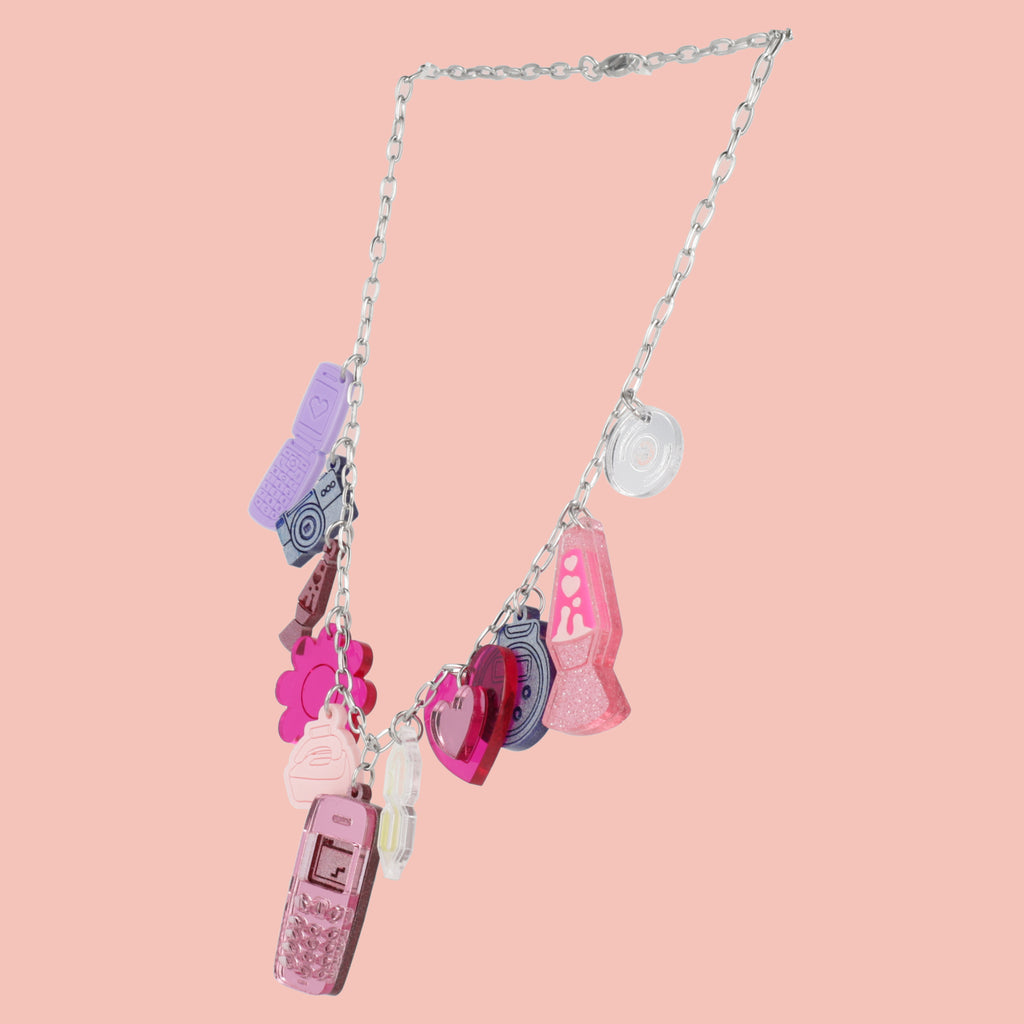 Y2K Bug Charm Necklace - Sour Cherry