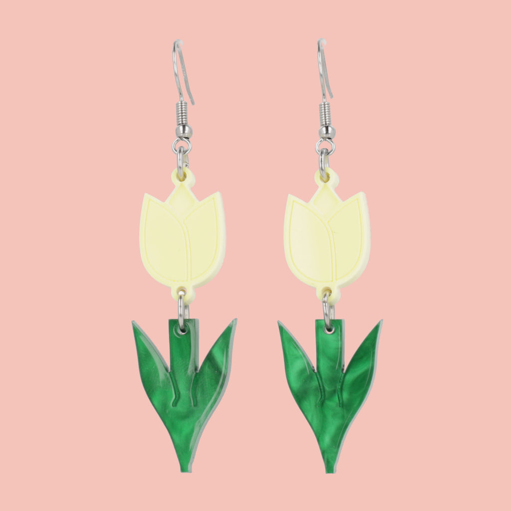 Tiptoe Through the Tulips Earrings (Yellow) - Sour Cherry