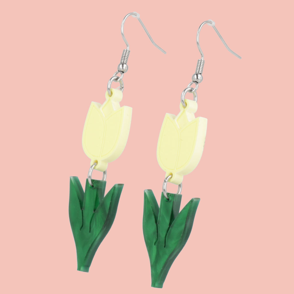 Tiptoe Through the Tulips Earrings (Yellow) - Sour Cherry