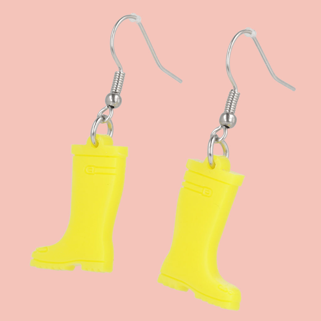 Yellow Wellies Earrings - Sour Cherry