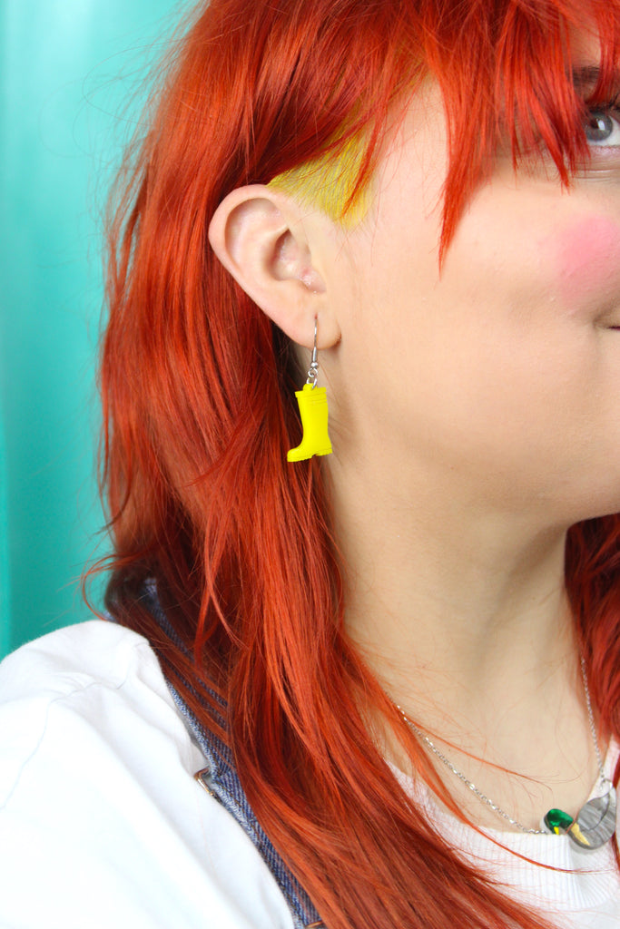 Yellow Wellies Earrings - Sour Cherry