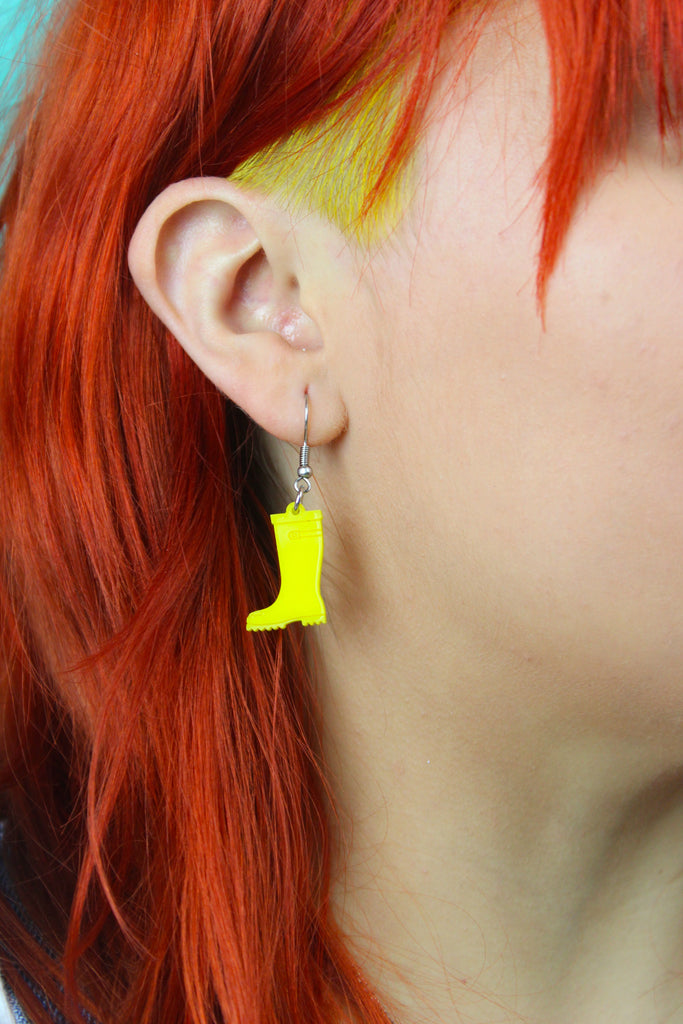 Yellow Wellies Earrings - Sour Cherry