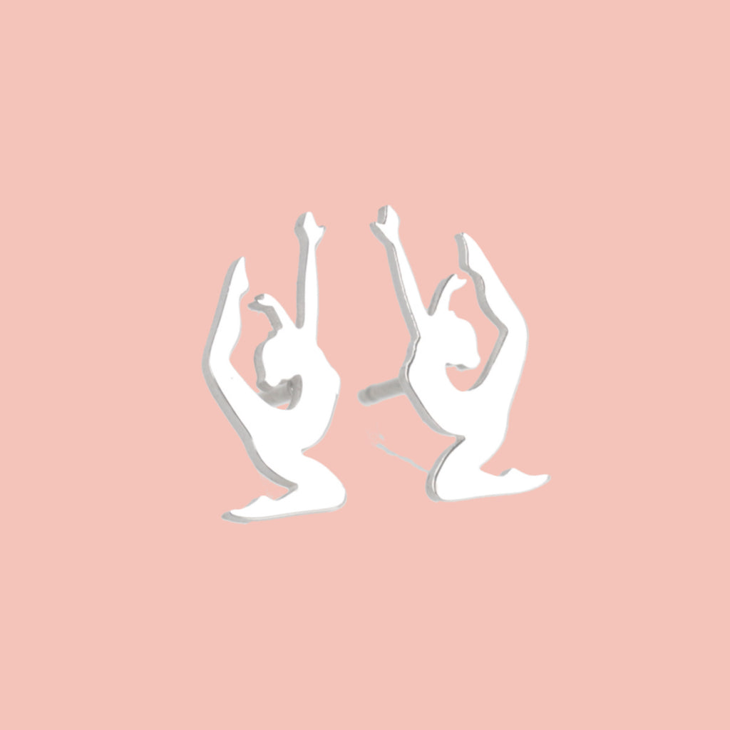 Yoga Pose Stud Earrings - Sour Cherry