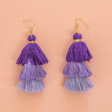 Purple Tassel Earrings - Sour Cherry