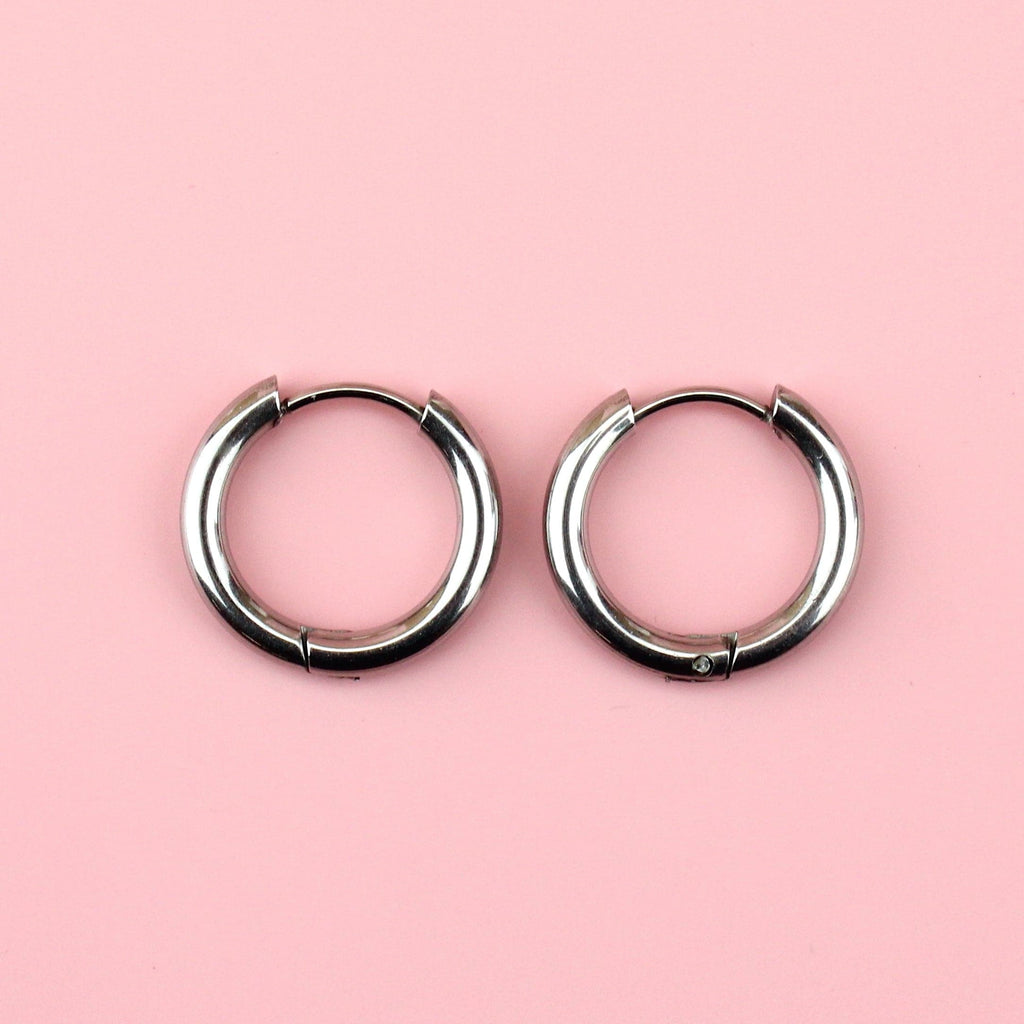 17mm Stainless Steel Hoop Earrings - Sour Cherry