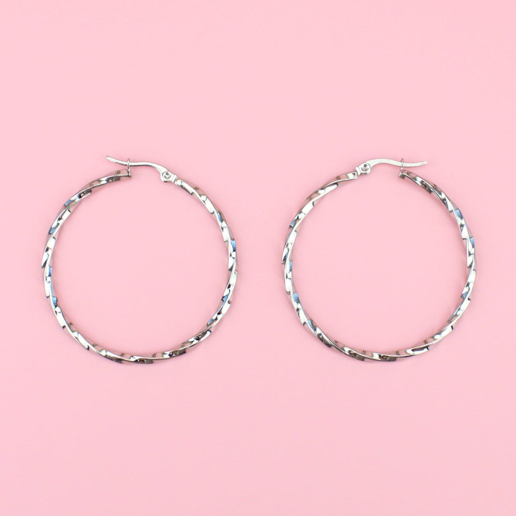 44mm Twisted Hoop Earrings - Sour Cherry