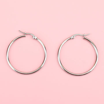 Stainless steel hoops with a hinge on the top