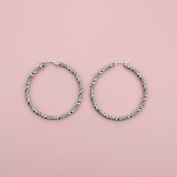 Chunky hoops with a twisted, textured detailing 