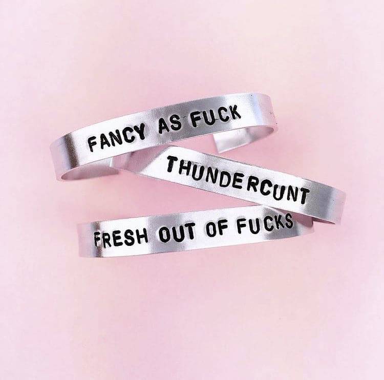 Personalised Hand Stamped Bangle - Sour Cherry