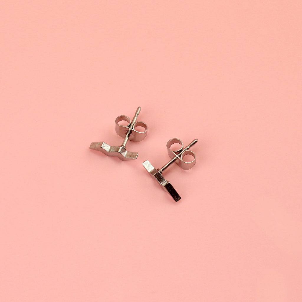 Stainless steel lightning bolt shaped studs