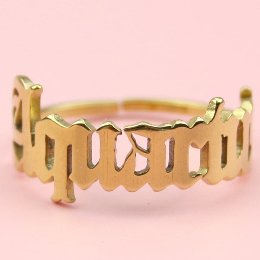Aquarius Zodiac Ring (Gold Plated) - Sour Cherry