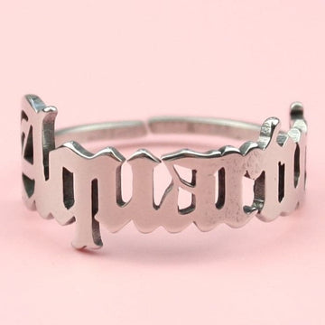 Aquarius Zodiac Ring - Sour Cherry