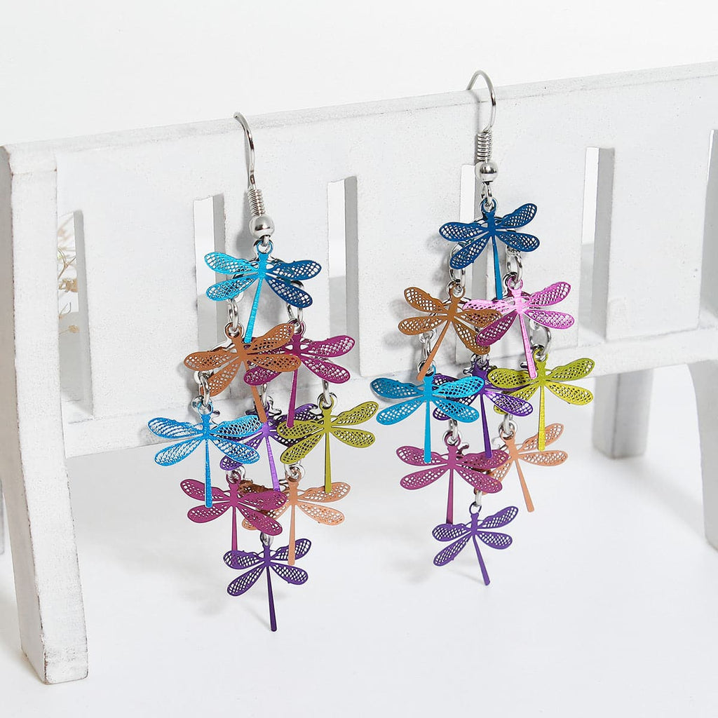 Bright Dragonfly Earrings - Sour Cherry