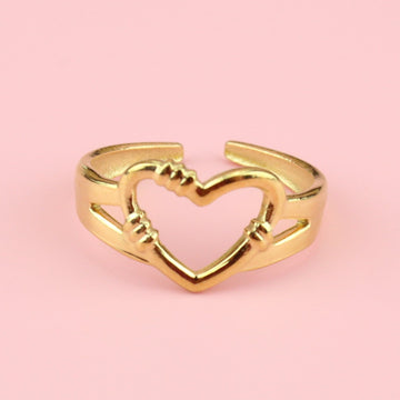 Barbed Wire Heart Ring (Gold-plated) - Sour Cherry