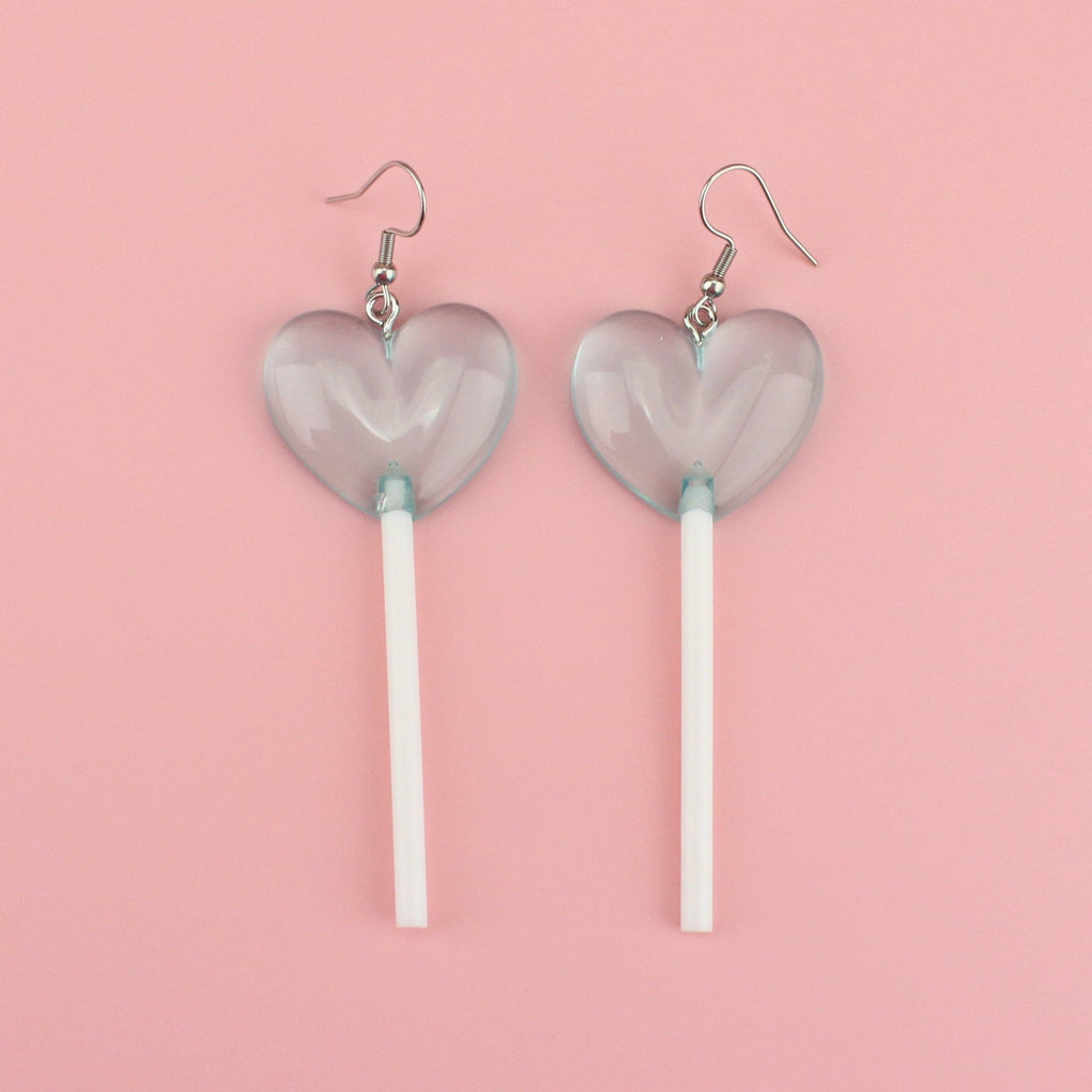 Large resin lolipop charms on stainless steel earwires