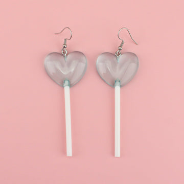 Large resin lolipop charms on stainless steel earwires