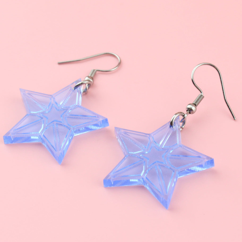 Blue Single Starflake Earrings - Sour Cherry