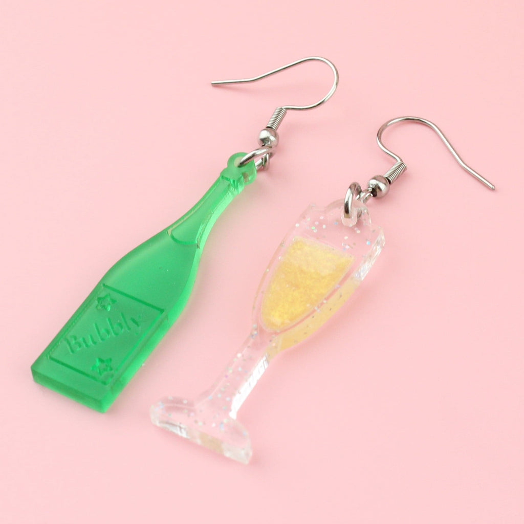 'Bolly' Champagne Earrings - Sour Cherry