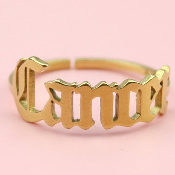 Cancer Zodiac Ring (Gold Plated) - Sour Cherry