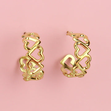 Change Of Heart Hoop Earrings (Gold plated) - Sour Cherry