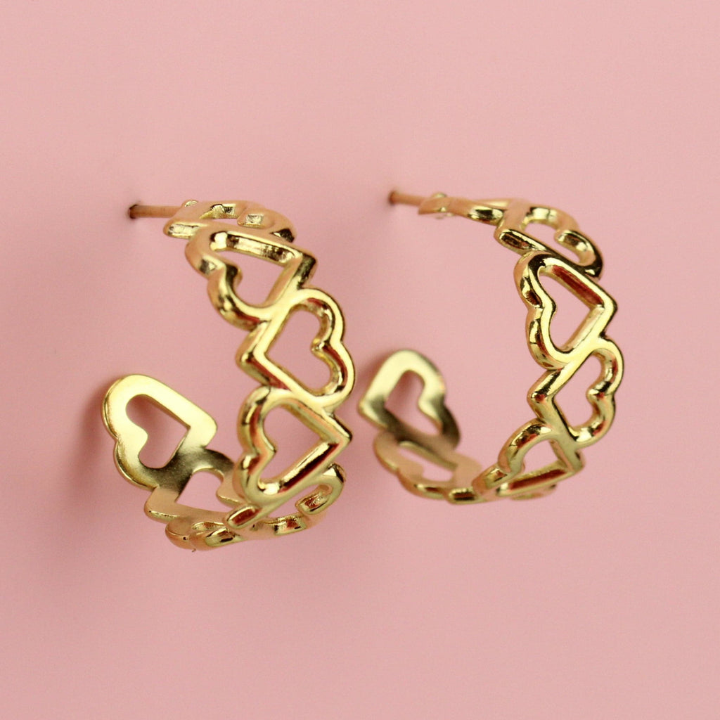 Change Of Heart Hoop Earrings (Gold plated) - Sour Cherry