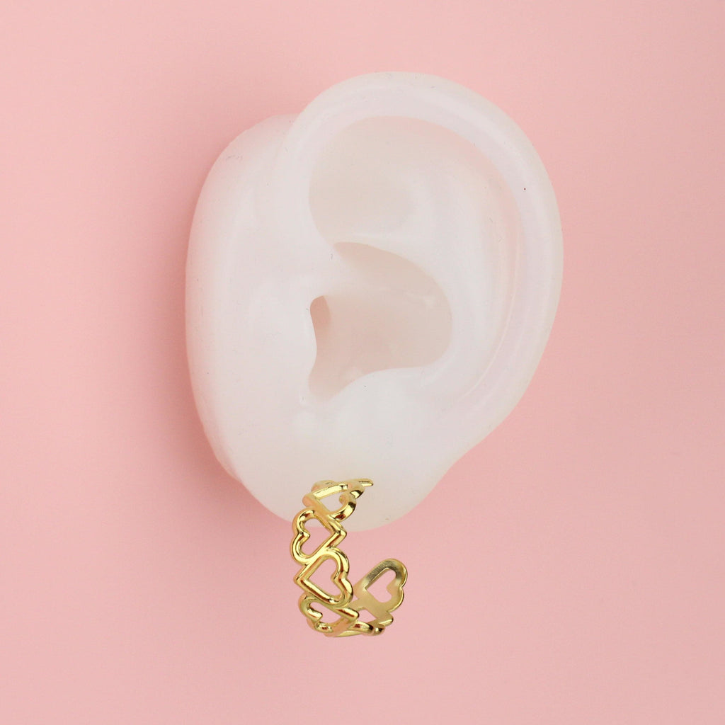 Change Of Heart Hoop Earrings (Gold plated) - Sour Cherry