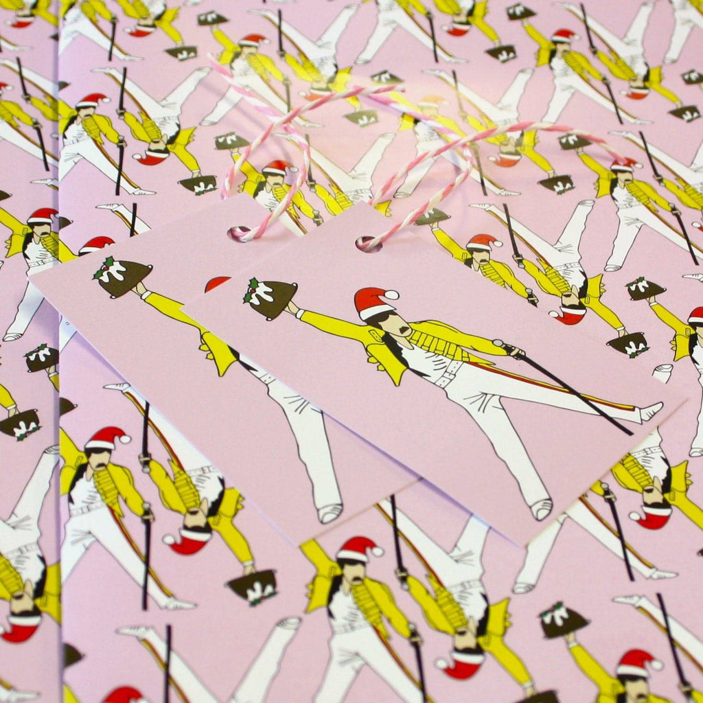 Pink Freddie Mercury Bohemian Wrapsody Paper & Tags - Sour Cherry