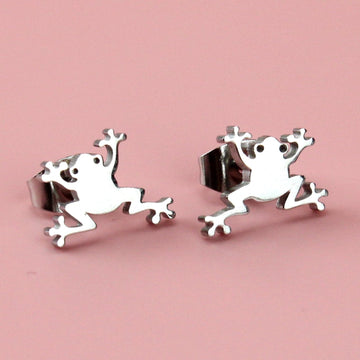 Stainless Steel Frog-Shaped Earrings