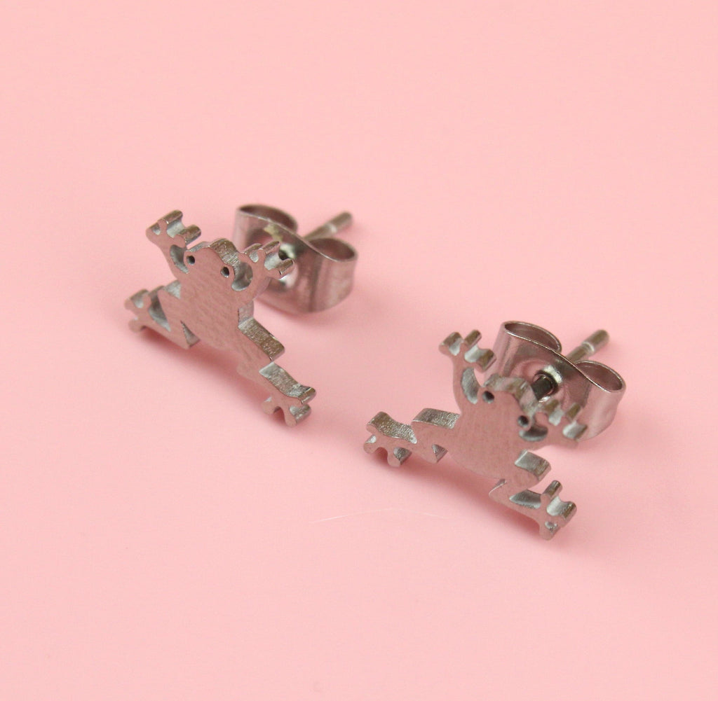 Stainless Steel Frog-Shaped Earrings