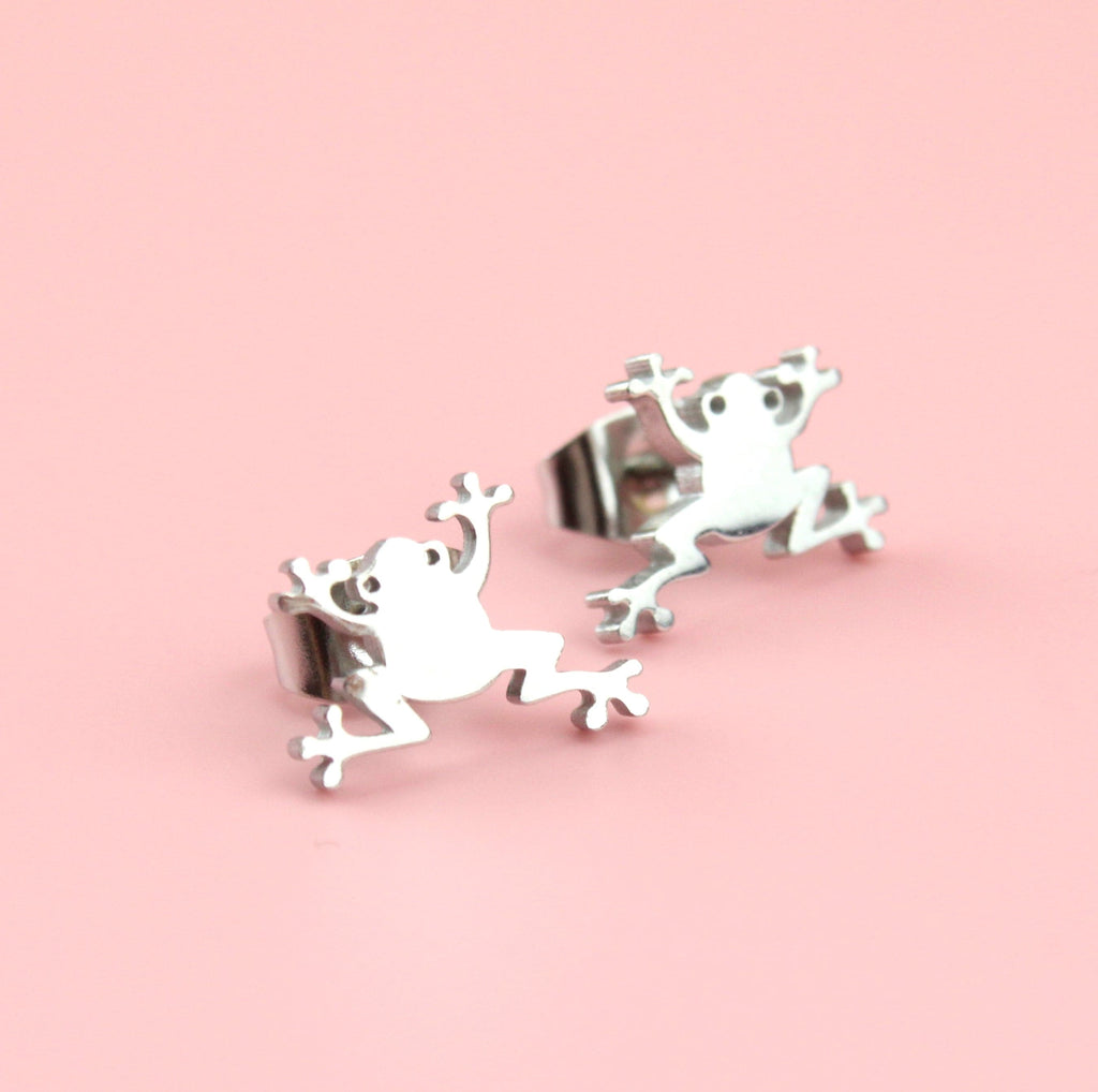 Stainless Steel Frog-Shaped Earrings