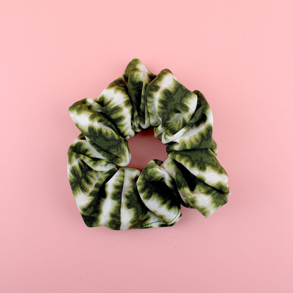 Green Tie Dye Scrunchie - Sour Cherry