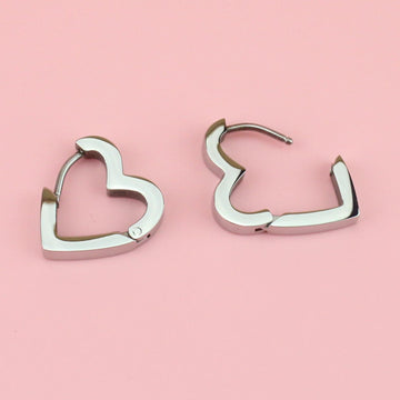 Heart Huggie Hoop Earrings - Sour Cherry