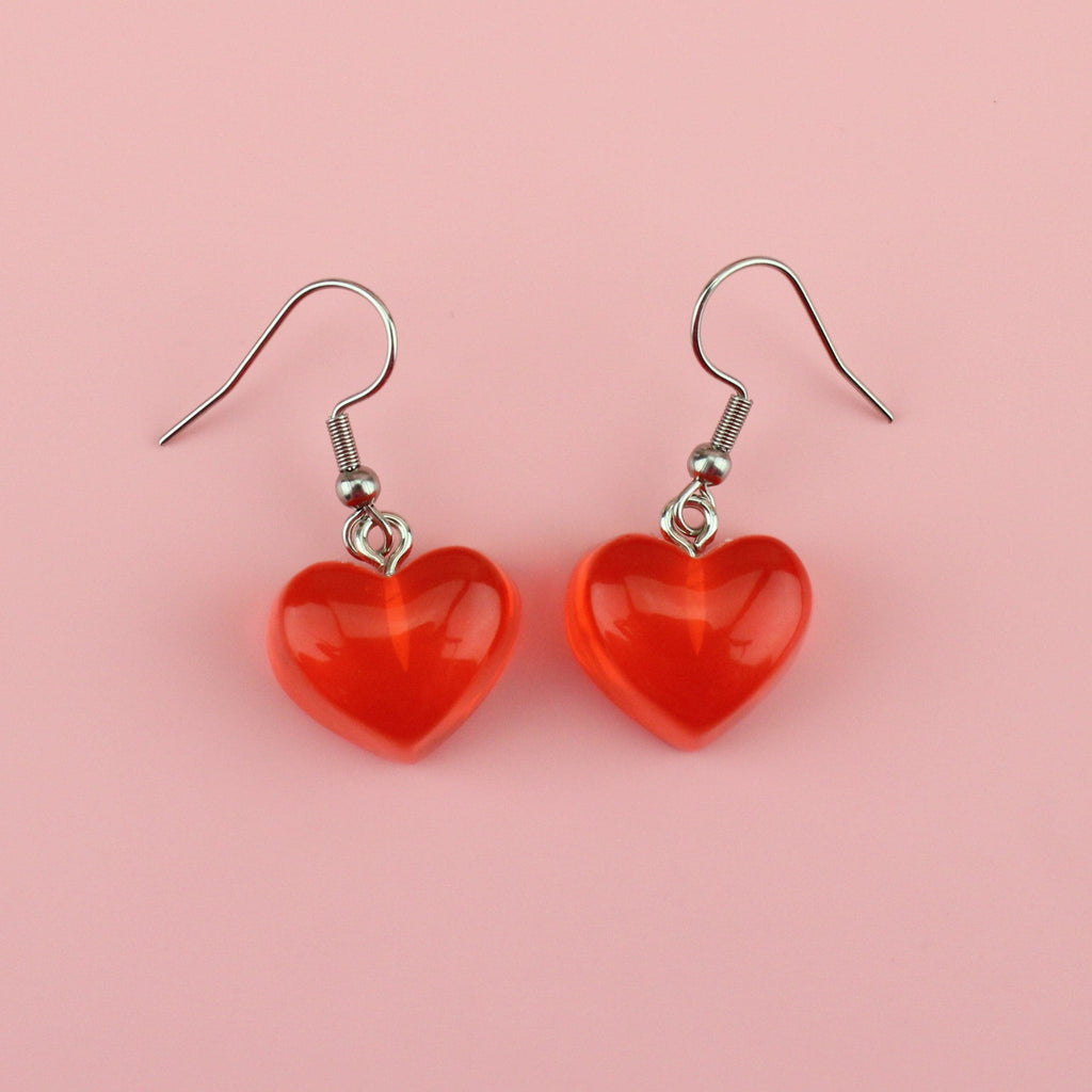 Heart Throb Earrings - Sour Cherry