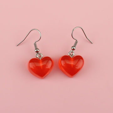 Heart Throb Earrings - Sour Cherry