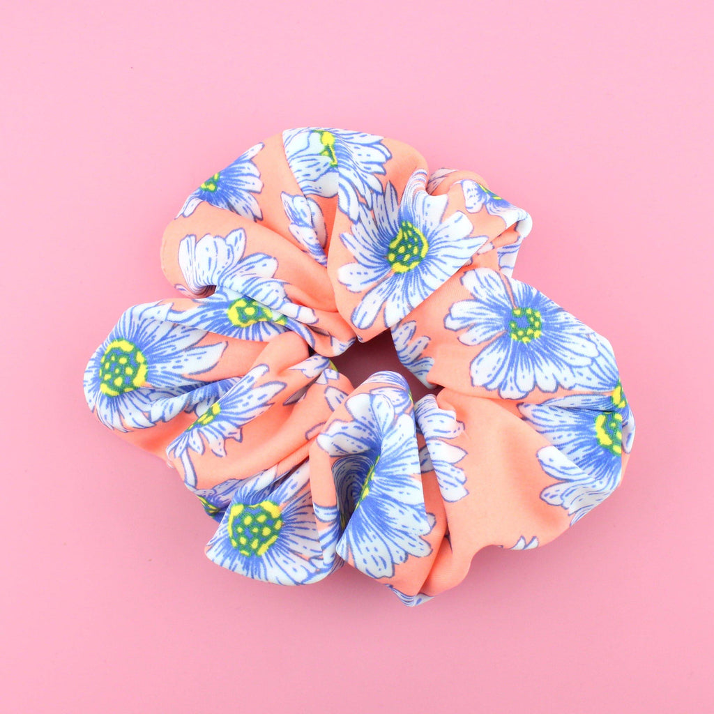 Blue Daisy Scrunchie - Sour Cherry