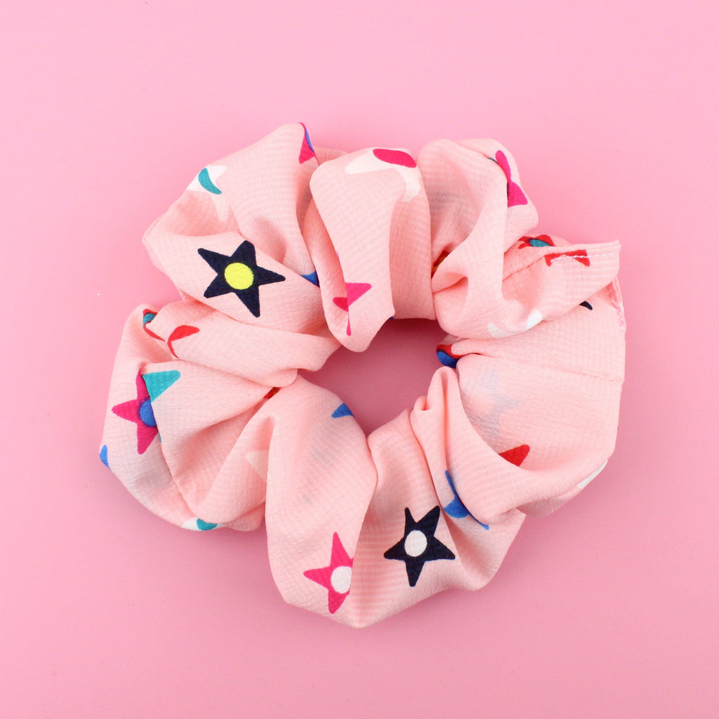 Pink Star Scrunchie - Sour Cherry