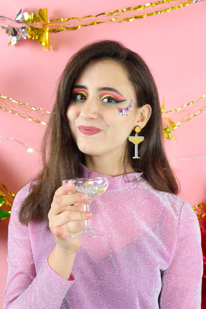 Champagne Supernew-Year Earrings - Sour Cherry