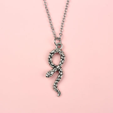 Silver Plated Snake Charm on a 18” Stainless Steel Chain