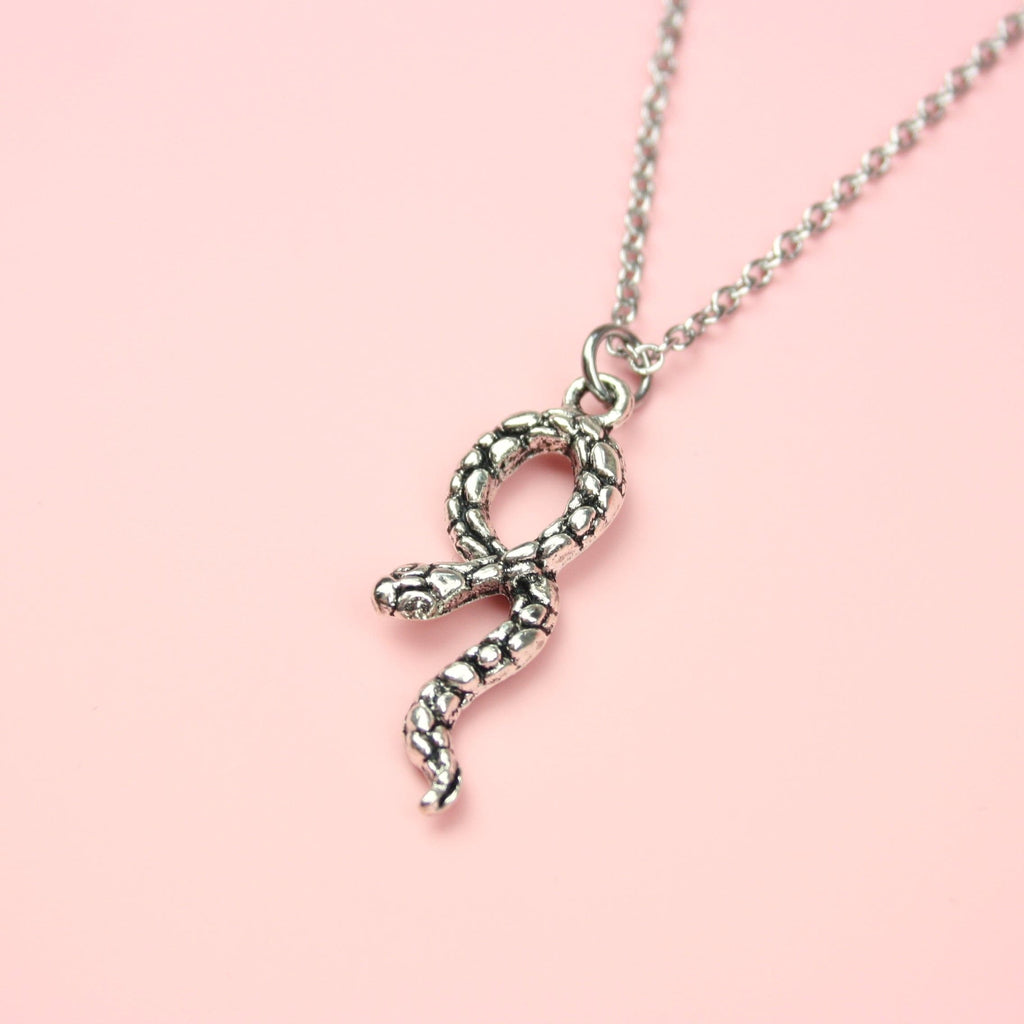 Silver Plated Snake Charm on a 18” Stainless Steel Chain