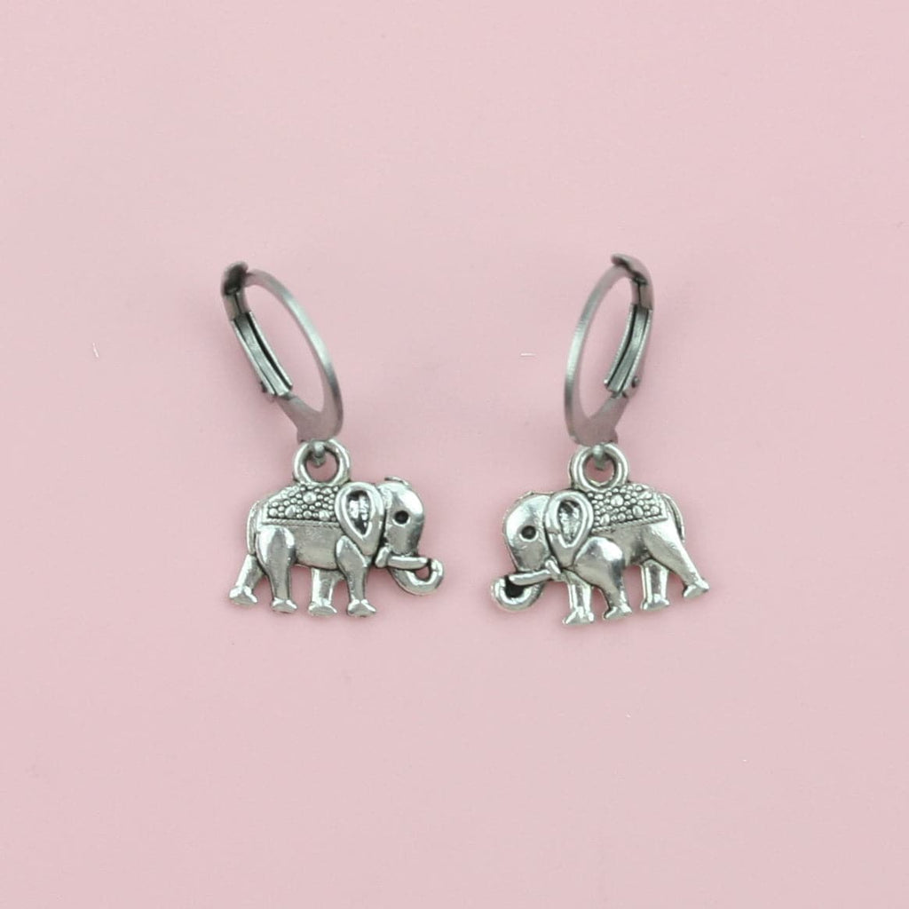 Elephant Hoop Earrings - Sour Cherry