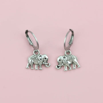 Elephant Hoop Earrings - Sour Cherry