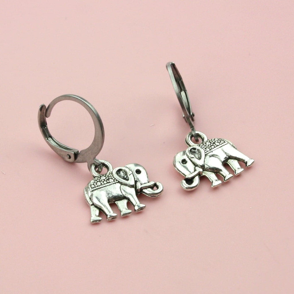 Elephant Hoop Earrings - Sour Cherry