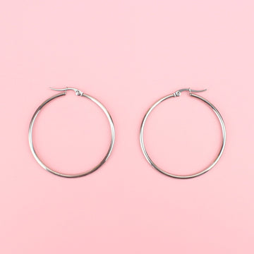 45mm Stainless Steel Hoop Earrings - Sour Cherry