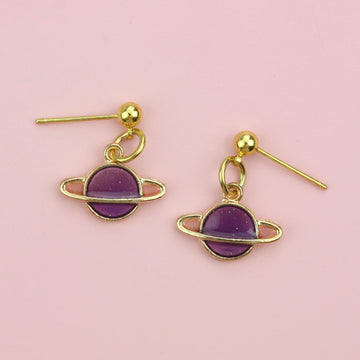 Purple Planet Earrings - Sour Cherry