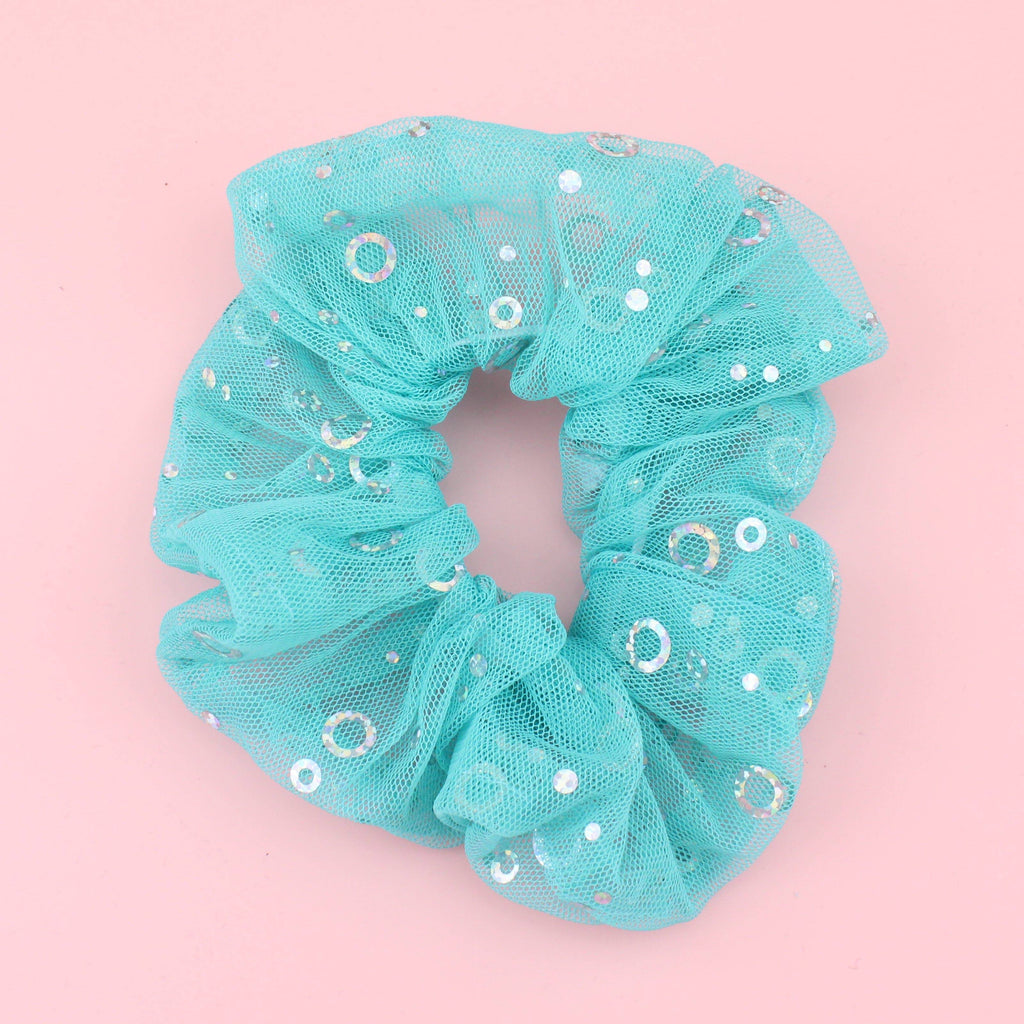 Mermaid Bubble Mesh Scrunchie - Sour Cherry