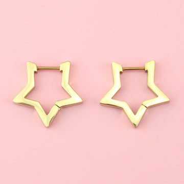 Chunky Star Huggie Hoop Earrings (Gold Plated) - Sour Cherry