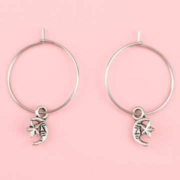 Talking To The Moon Hoop Earrings - Sour Cherry