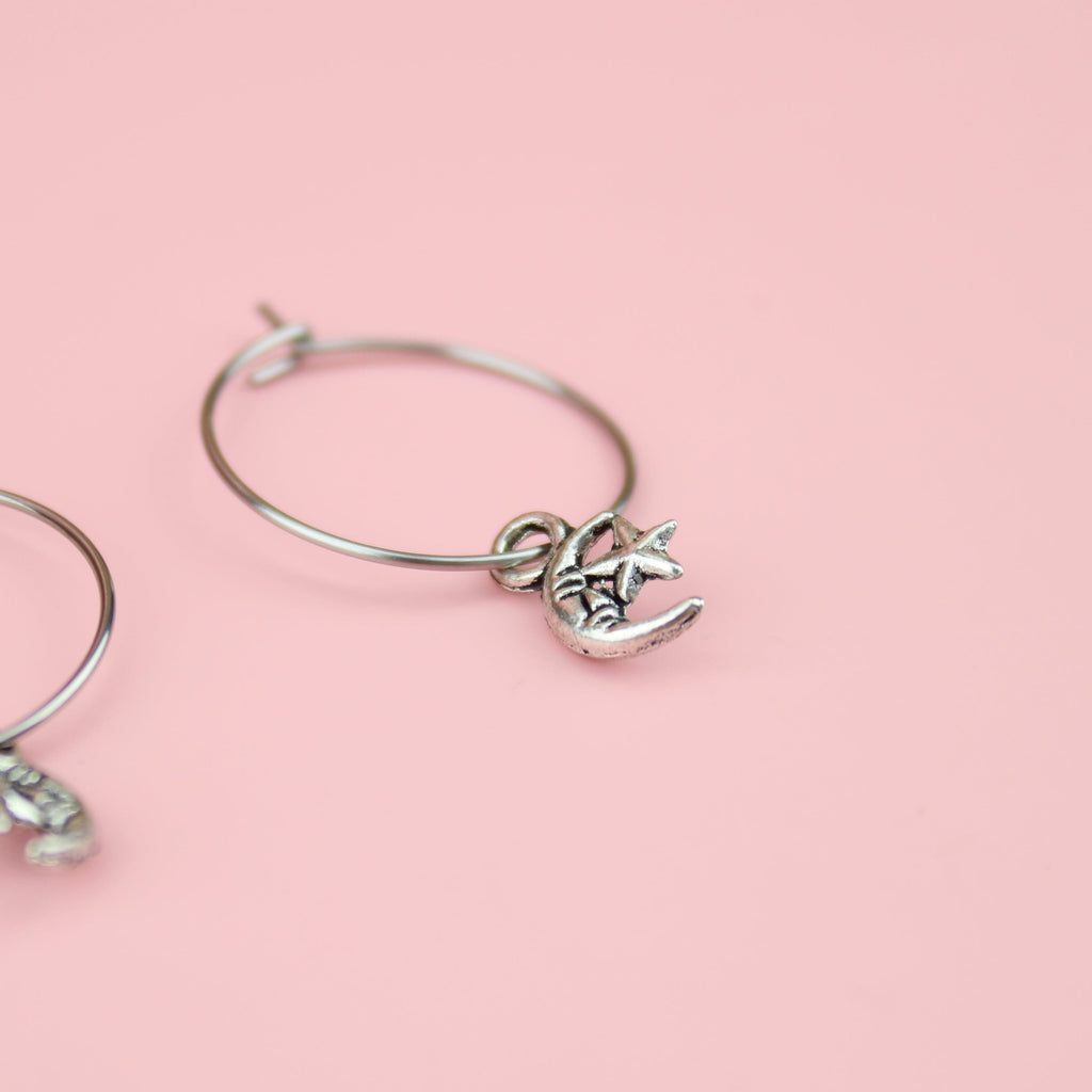 Talking To The Moon Hoop Earrings - Sour Cherry