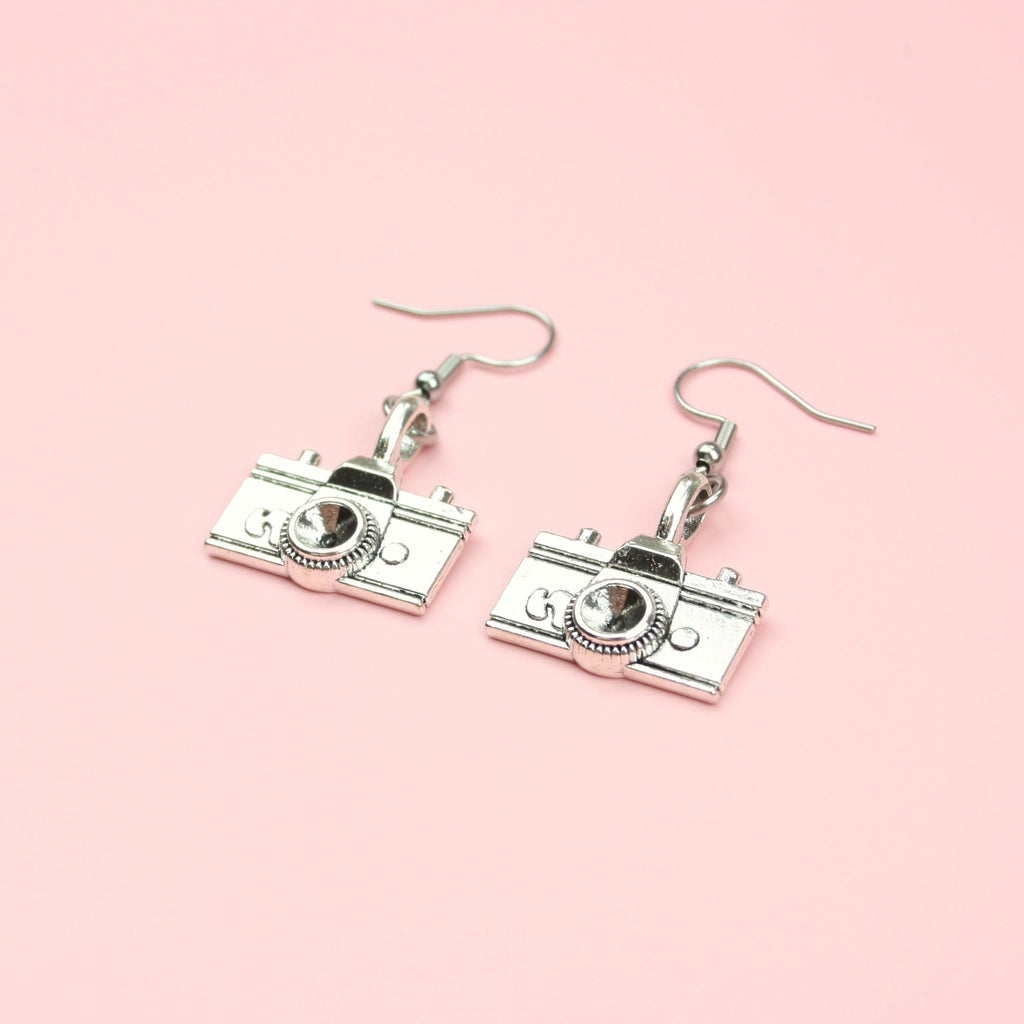 Vintage Camera Earrings on Stainless Steel Earwires